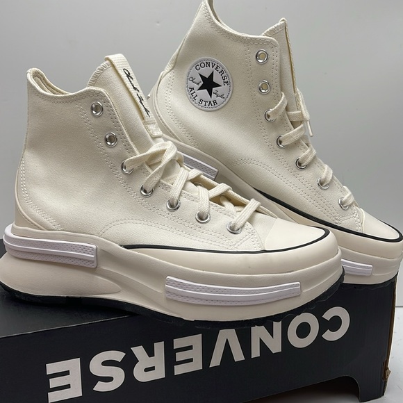 Converse WMNS RUN STAR LEGACY CX HI EGRET/BLACK/WHITE A00868C Platforms Sneakers - Picture 8 of 16